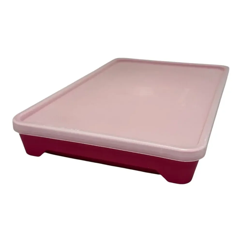 Tupperware Vintage Meat Keeper with Lid 1292 Pink White